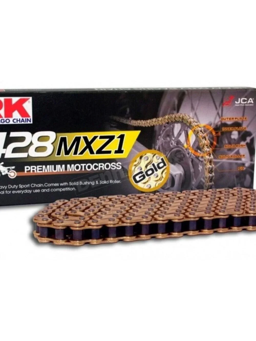 RK Racing Chain GB428MXZ1-120 Gold 120 Link Heavy Duty Racing Chain w Connector